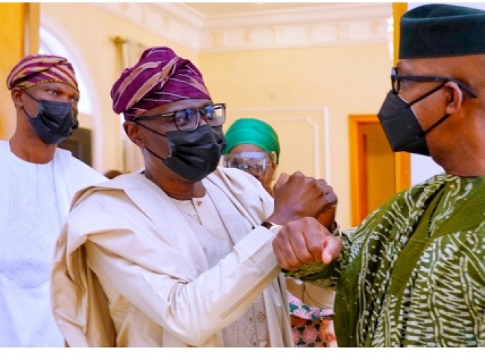 Baba Teacher! Gov. Sanwo-Olu visits Governor Abiodun in Iperu over Father's Death