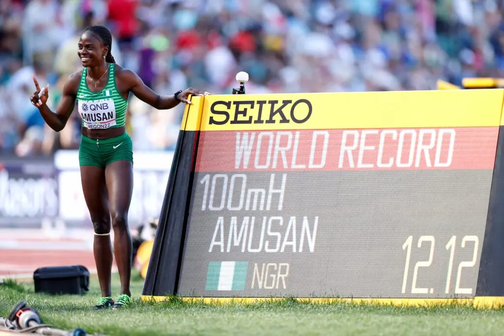 Nigeria’s Tobi Amusan breaks world record, wins 100m hurdles gold