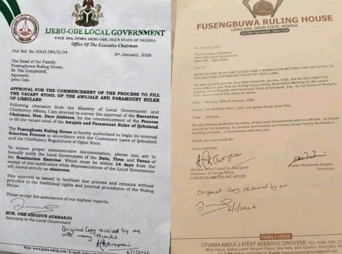 Awujale Succession! Fusengbuwa Ruling House sets January 12 for nomination of Candidates